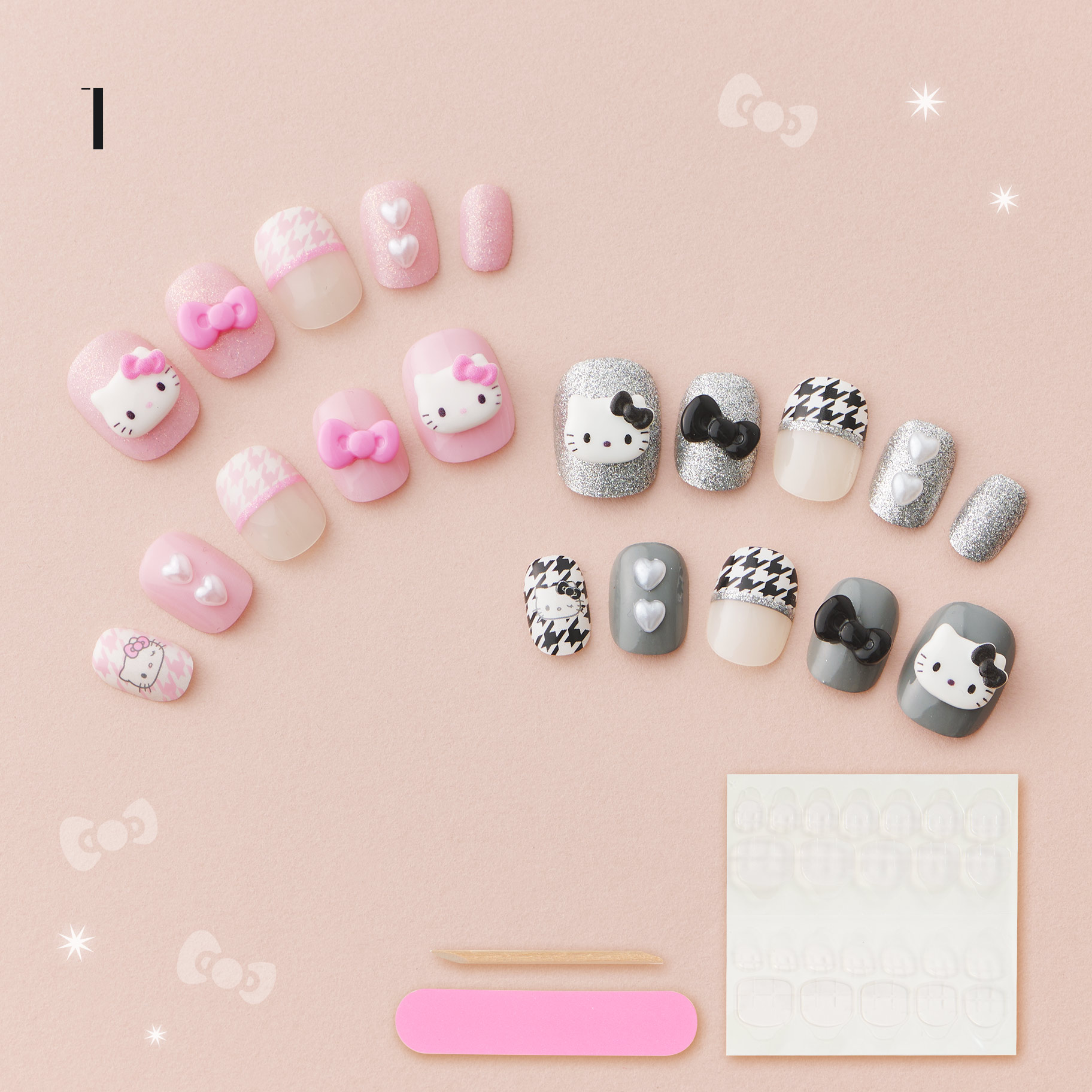 I ♡ Hello Kitty ネイルチップ画像 © 2026 SANRIO CO., LTD.