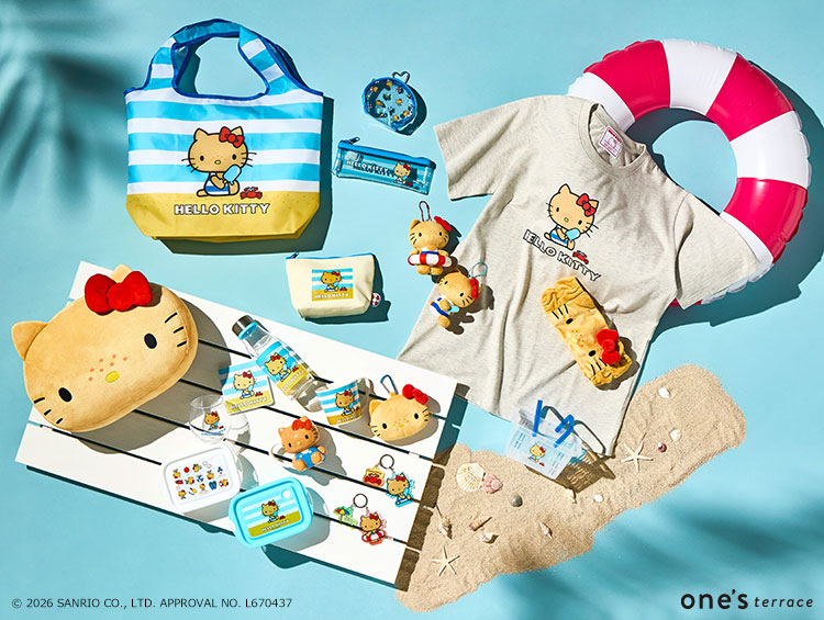 日焼けしたハローキティなど夏向けグッズ © 2026 SANRIO CO., LTD. APPROVAL NO. L670437
